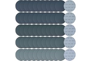 PONTASS Disques Papier Abrasifs 150mm Autoagrippant, Rond Papier de Verre Grain 1000 1500 2000 3000 5000, 50 Pièces Grille Papier a Poncer pour Auto, Mastic, Plastique, Vernis, Ponçage Sans Poussière