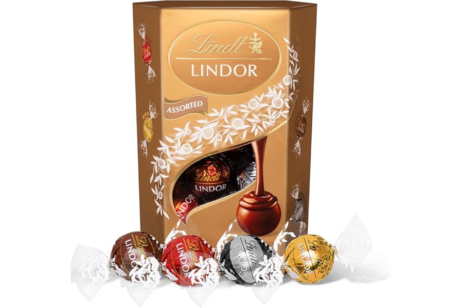 Lindt Lindor Assorted Chocolate Truffles – 200g Box (Approx. 16 Balls) – Smooth Filling – Gift, Birthday, Congratulations Treat
