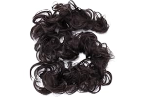 CAISHA XXL Postiche Choucho Avoir Les Cheveux Relevés Volumineux Bouclé Chignon Brun Chocolat HW5