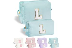 Parima Personalisierte Kosmetiktasche für Teenager - Reise Kosmetiktasche mit Buchstaben L in Blau