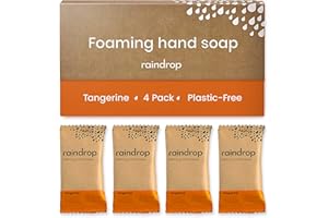 RAINDROP CLEAN Raindrop Sustainable 4x Eco-friendly Hand Wash Refill Tablets, 1 Tablet = 1 Bottle of Soap 300 ml, Tangerine scented