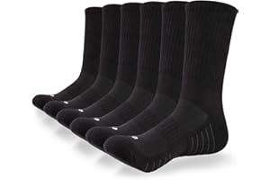 coskefy Sports Socks Thick Cushion Walking Thermal Crew Athletic Socks for Outdoor Work Hiking Trainer (6 Pairs)