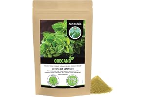 Oregano malt (500 g), oreganopulver, 100% naturligt och utan tillsatser, oregano pulver försiktigt torkat och malet