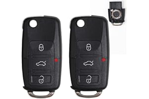 Betterher 2er set 3-Tasten Fernbedienung Schlüssel Gehäuse Shell Fall Ersatz mit Batteriehalter kompatibel für VW Golf 5 Jetta Sharan Touran Bora Transporter Passat Golf Polo