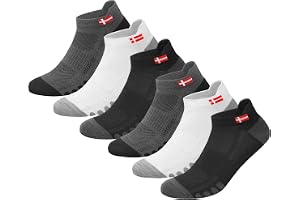 KOPNHAGN Sports Socks for Men Ankle Length Athletic Running Socks, Pack of 6, One Size