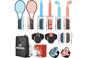 KOVA Switch Sport Accessories Kit per Nintendo Switch 2 (2025)/ Switch 1/ OLED, Family Party Game Bundle Set per Joy-Con 2 con Borsa di stoccaggio per Nintendo Switch 2 Sports
