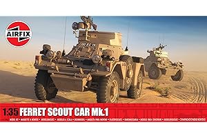 Airfix A1386 Ferret Scout Car Mk 1 Military Model Building Kit - Plastic Model Kits for Adults & Children 8+, Set Includes Sprues & Decals 1:35 Scale