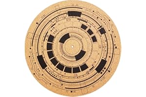 TazStudio Premium Slipmat - Cork Turntable Mat [4mm Thick] for Better Sound Support on Vinyl LP Turntables - Cork Mat Original Geometric Design Psychedelic Geometric