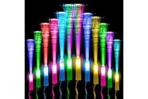 KIMIMARA Bastoncini Luminosi in Fibra - 12 Bastoncini Luminosi a LED Colorati con Batterie, Giocattoli per Feste per Bambini per Feste Notturne, Discoteche, Concerti, Club, Carnevali, Matrimoni
