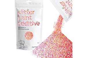 Hemway de oro rosa holográfica del brillo de la pintura Aditivo FINA 1/64" de 0,4 mm para emulsión pinturas al agua - Interior y exterior pared, de techo, de madera, barniz - 100 g / 3,5 oz