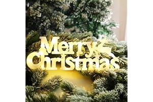 YIAJIA Merry Christmas Sign - LED Window Light Novelty Hanging Light, Window Decorative Glowing Letter Sign for Christmas Party Home Wreaths Xmas Tree Wall Door Fireplace Indoor