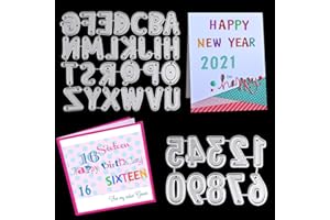 OOTSR 2Pcs Troqueles Scrapbooking Letras y Números Troqueles Corte, Metal Plantillas Troquelado para Álbum Recortes DIY Manualidad Tarjeta Papel Cutting Dies