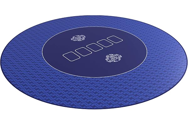Bullets Playing Cards | Tapis de Poker Bleu Classique Design diamètre 100cm | Surface Lisse Antidérapante, Qualité Classique, Lavable & Hydrofuge