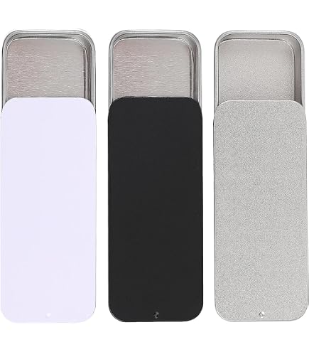 Leere Metalldosen Mini – 10 Stück, 5,9x3,5x1,1 Cm, Mit Schiebedeckel, Mehrfarbig