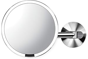 simplehuman, ST3016, 20 cm, specchio da muro con sensore cablato, acciaio inox lucidato