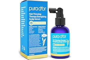 PURA D'OR Hair Thinning Therapy Energizing Scalp Serum Revitalizer (120 ml) Infused with Argan Oil, Biotin & Natural Ingredients, for All Hair Types, Men and Women (Packaging may vary)