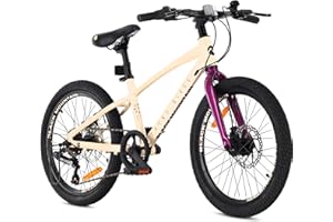 SUN BABY Tatra Bikes Bicicletta per bambini 20 pollici, Bici da 6 a 10 anni con telaio in alluminio, 6 rapporti, freni a disco, campanello, poggiapiedi, catarifrangenti