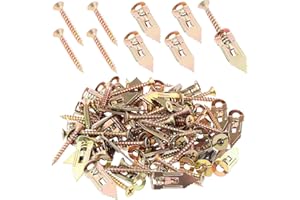 Gueenky 100 Ensemble Cheville avec Vis pour Plaques de Plâtre, Cheville Beton Vis Cheville Placo, Cheville Expansion Cheville et Vis Fixations pour Murale en Plaques de Plâtre