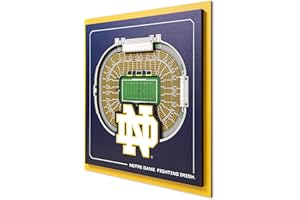 YouTheFan Offiziell lizenzierte NCAA Notre Dame Fighting Irish Stadium Series 3D Wall Art - Mehrschichtige Teamstadion-Nachbildung, detailliertes Sportfan-Geschenk, Innendekoration