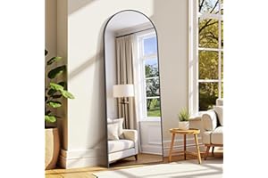 WOLIBEER Großer Ganzkörperspiegel 179x65 cm XXL Standspiegel und Wandspiegel mit Schwarzem Aluminiumrahmen Sicherer Stabiler Deko-Spiegel für Wohnzimmer Schlafzimmer Flur Schmink