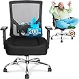 MELOKEA Ergonomic Office Chair 200kg 440LBS for Heavy People, Extra Wide Heavy Duty Chair XXL High Back for Shoulder Relaxation