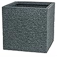 Strata Large Square Slate Effect Planter 38cm in Ash
