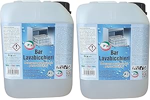 PIP PRODOTTI INNOVATIVI PROFESSIONALI PIP Detergente Lavabicchieri Bar, Detersivo Professionale Lavastoviglie, Lavabicchieri e Lavatazzine, Concentrato, Sgrassante, Brillantante, Anticalcare, HORECA, Haccp, Tanica TK LT. 5, set 2 pezzi
