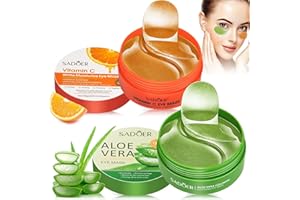 TAIMEIMAO 120 Pezzi Aloe Vera Maschera Occhi, Vitamina C Patch Occhi, Maschera Contorno OCCHI, Patch occhi Antirughe, Anti-Occhiaie, Rimuovi Borse e Puffiness, Idrata Anti-Età