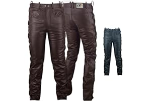 ‎GERMAN WEAR German Wear Lederhose lederjeans bikerjeans Büffelleder seitlich geschnürt Schwarz