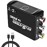 FeiEVER S-Video-zu-HDMI-Konverter, RCA-zu-HDMI-Konverter, unterstützt Auflösung 720P/480 Umschaltung, Bildschirm 4:3/16:9 Ums