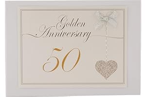 White Cotton Cards 50th Anniversary, Heart Photo Album (LLA50T), of