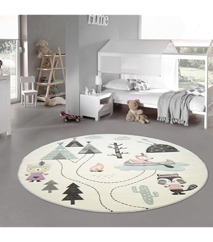 Teppich-Traum Kinderkamer tapijt speeltapijt hemel wolken sterren design roze crème afmeting 80x150 cm