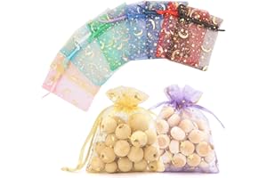 CHICQUENCH 50 Sacs Organza, Pochette Bijoux 8x10cm, Sacs Lavande Vide, Tulle Dragées, Sacs Cadeau Tissu, Bijoux Drawstring Bag