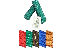 ‎GREEN HOME Green Home Seil 8 mm 40 m - 2 Stück-Set - Polypropylenseil PP, Festmacherleine, Allzweckseil, Strick, Gartenseil, Outdoor - Bruchlast: 700kg, 40m x 8mm 2er Set (2X 20 m), grün-weiß
