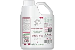 C&G PETS Dog Flea Shampoo for Itchy Skin 1 Litre - Medicated Flea & Tick Shampoo for Sensitive and Smelly Dogs and Puppies - Antibacterial & Anti-Fungal Grooming Treatment