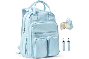 WEPLAN Changing Bag Backpack Large Nappy Changing Backpacks Multifunction Baby Changing Bags with Portable Changing Mat,Tote Bag and Stroller Straps Waterproof Diaper Bag for Mom and Dad
