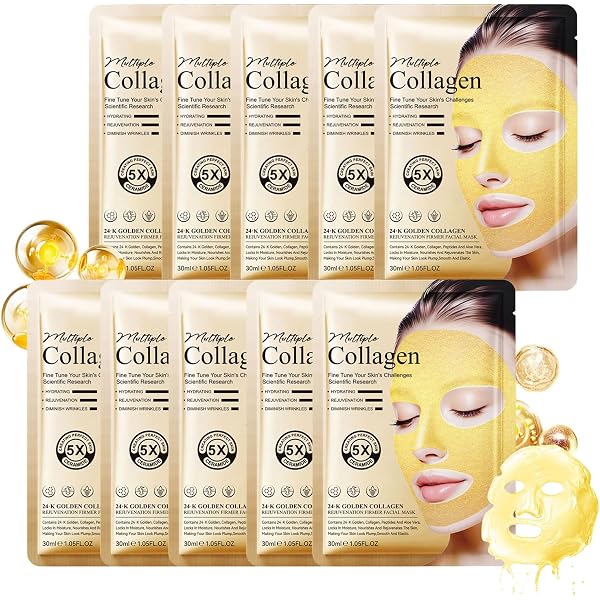 Gold-Gesichtsmaske Anti-Aging – 2 Stück à 120g, Leave-On Maske Für Porenreinigung & Straffung, Für Alle Hauttypen