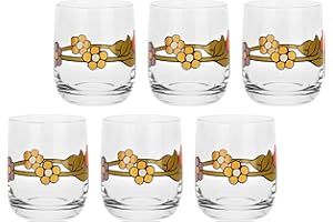 THUN - Set 6 Bicchieri in Vetro Country con Fiore e Tulipano - 270ml