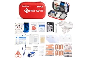 POKTWORLD Botiquin de Primeros Auxilios, Kit de Supervivencia Militar para Coche, Barco, Hogar Lugar Trabajo Mochila y Acampar Senderismo Viaje