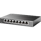 TP-Link TL-SG108S, 8 Port Gigabit Ethernet Network Switch, Ethernet Splitter, Hub, Desktop and Wall-Mounting, Sturdy Metal, F
