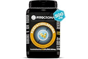 FITOCROMA Fosfatidilserina pura 500mg - Strong Formula - (Cortisol Blocker) Riduce il Cortisolo, Stress, Migliora Memoria e Concentrazione, cortisolo integratore, fosfatidilserina cortisolo