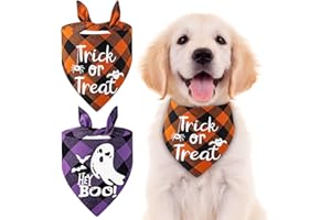 XOYTN 2PACK Halloween Dog Bandanas,Adjustable Triangle Halloween Dog Scarf Classic Spider Ghost Halloween Pet Neckerchief Bibs for Puppy Small Medium Large Dogs Cats