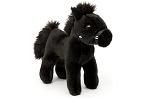 Uni-Toys - Koń, stojący, czarny (bez siodełka) - 23 cm (długość) - pluszowa zabawka, przytulanka
