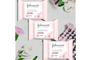 KRISHNA STORES LTD Johnson's Refreshing Facial Wipes 3 PACK (25 x 3) 75 Wipes - For Normal Skin Cleansing, For Waterproof Mascara, For smooth Skin with Spring flower Fragrance - Makeup Be Gone