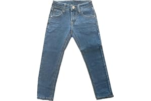 TMK Pantalones vaqueros largos para niños, pantalones vaqueros para niños de cintura elástica, pantalones denim azules junior niñas (cód. 2300)