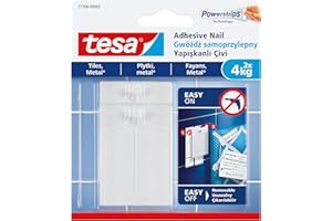 Tesa Zdejmowany haczyk samoprzylepny do płytek, metalu i gładkich powierzchni, biały, biały, 77766-00002-00