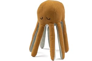 Fabelab Grzechotka dziecięca ośmiornica, zabawka dla dzieci w wieku 0-6 miesięcy, prezent dla chłopców i dziewczynek, grzechotka dla niemowląt w wieku 0-6 miesięcy, miękka grzechotka dla niemowląt z