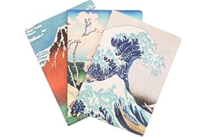 GRUPO ERIK Kokonote Hokusai The Great Wave off Kanagawa Pack Of 3 A5 Notebooks | A5 Notebook | Notebooks A5 | Notepads A5 | A5 Notepad | Cute Stationery | Cute Gifts