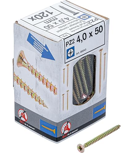 Lot De 100 Vis à Bois TF - Acier Zingué, 4 X 45 Mm, Neuf, Marque GT Market