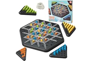 YAOZUP Ketten Dreieck Spiel, Triggle Game, Triggle Gummiband Spiel, Ketten-Dreieck-Spiel, Klassisches Strategie-Steckbrettspiel zum Sammeln für Kinder, Erwachsene, Familienparty